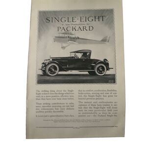 Vintage 1923 Packard New Production Single Eight Ad Advertisement